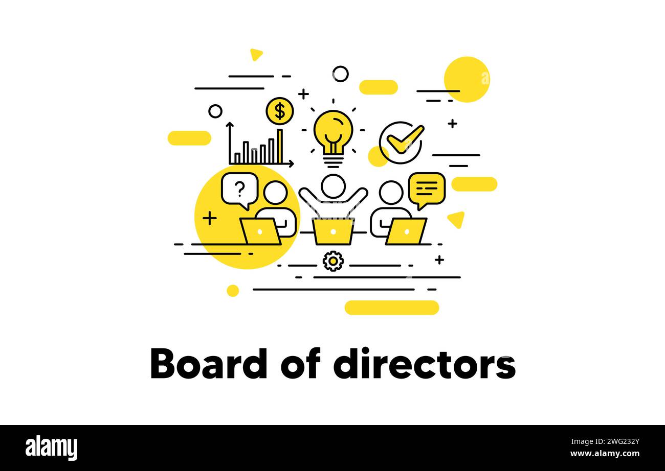 Symbol für die Linie des Board of Directors. Executive Chairman, Business Meeting, Teamwork Konferenzkonzept. Vektor Stock Vektor