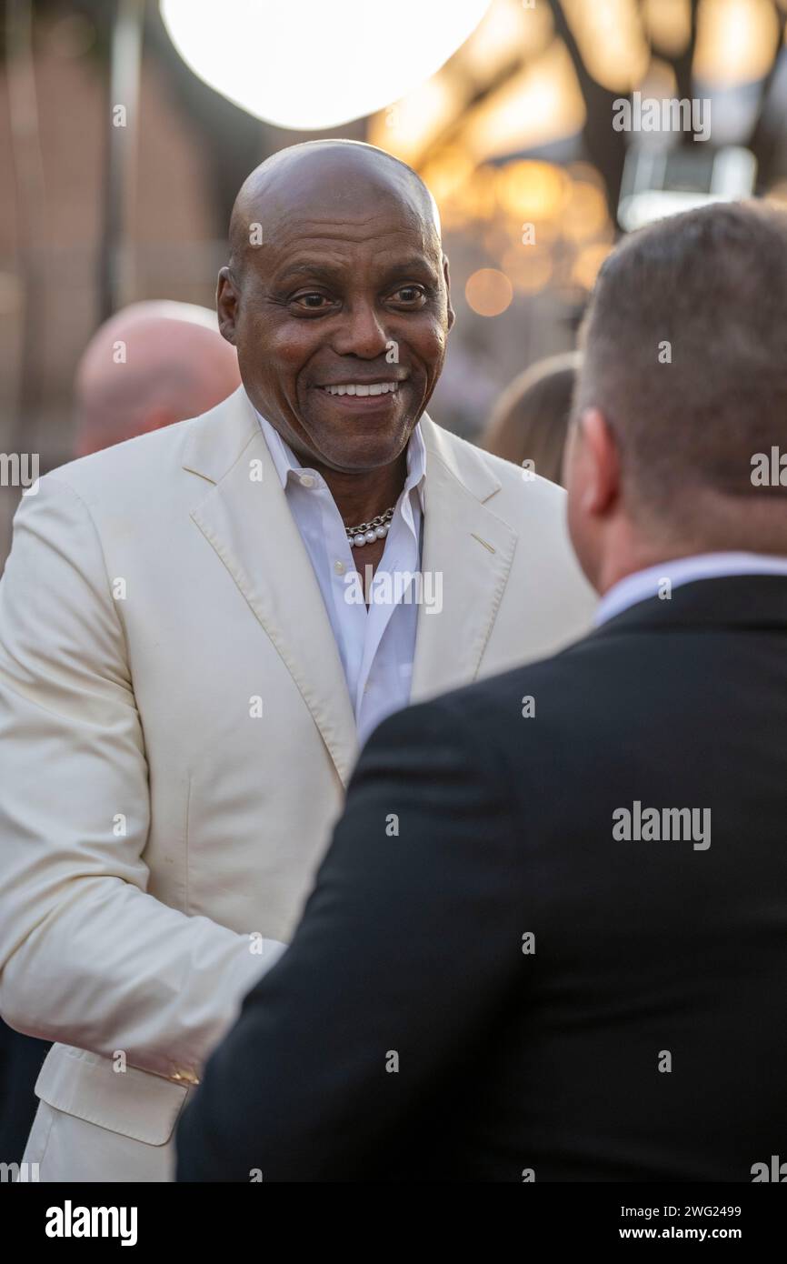 CARL LEWIS, Mitglied der Hall of Fame der Houston Sports Awards 2024 bei den Houston Sports Awards am 30. Januar 2024 bei der Mu 713 Stockfoto