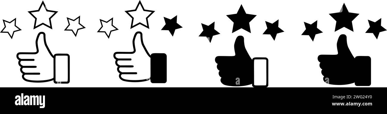 Daumen hoch mit Sternsymbol. Stock Vektor