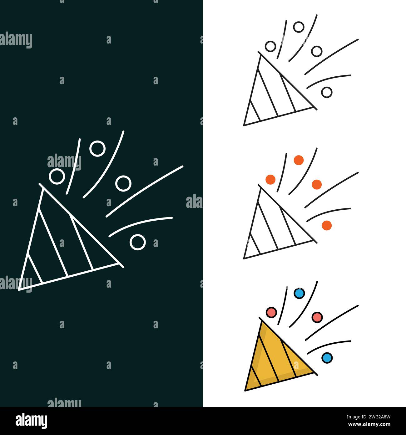 „Konfetti Vector Illustraion Icon Design“ Stock Vektor