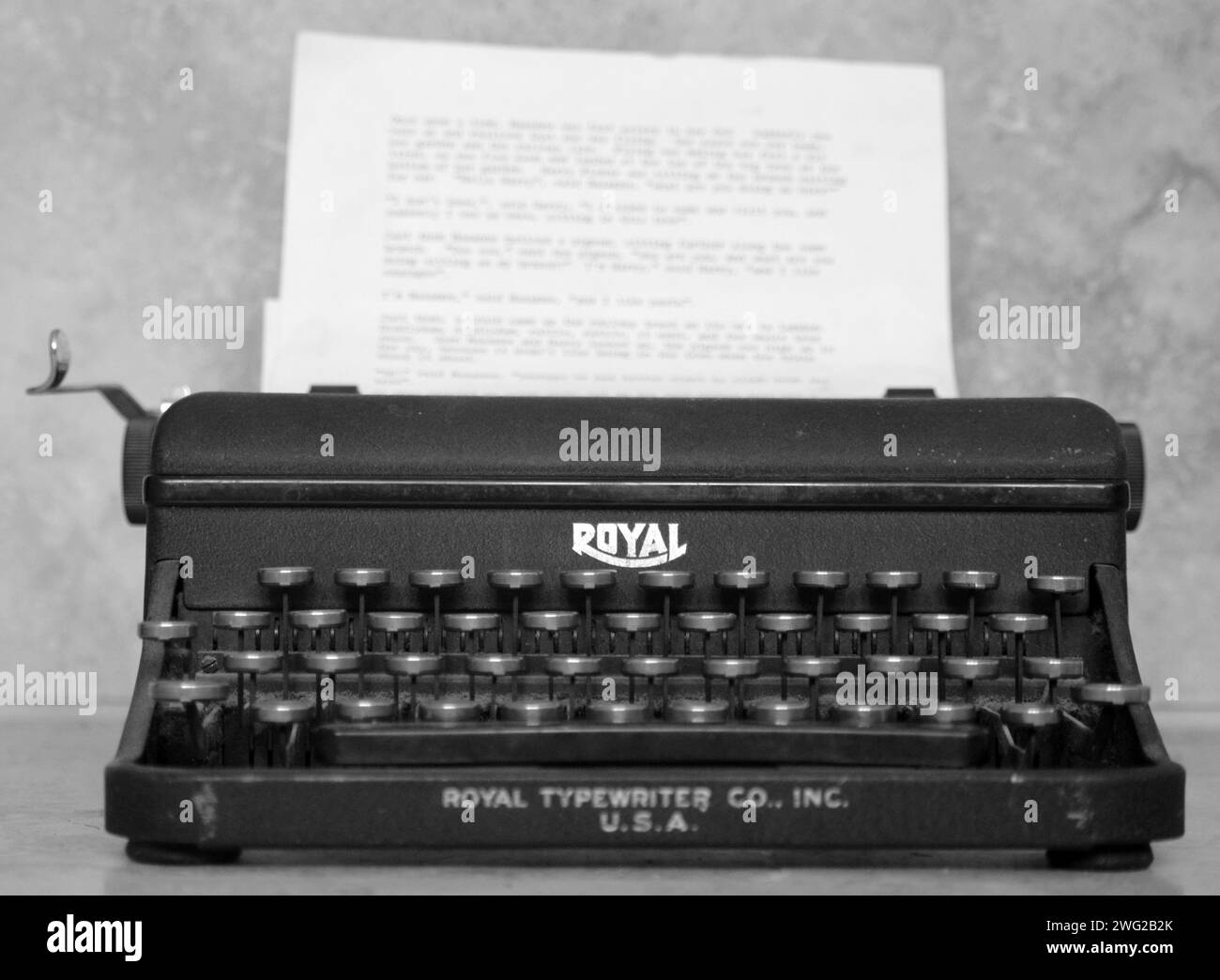 Eine königliche Schreibmaschine, fast ein Jahrhundert alt und immer noch in einwandfreiem Zustand Stockfoto