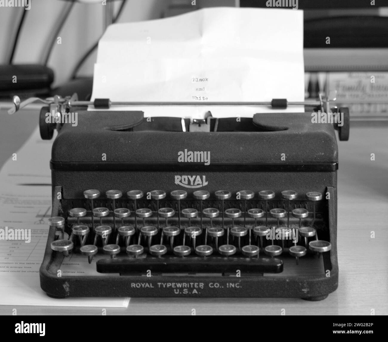 Eine königliche Schreibmaschine, fast ein Jahrhundert alt und immer noch in einwandfreiem Zustand Stockfoto
