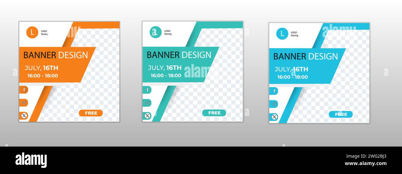 Abstraktes Bannerdesign Webvorlagen-Set, horizontaler Header Webbanner. Stock Vektor
