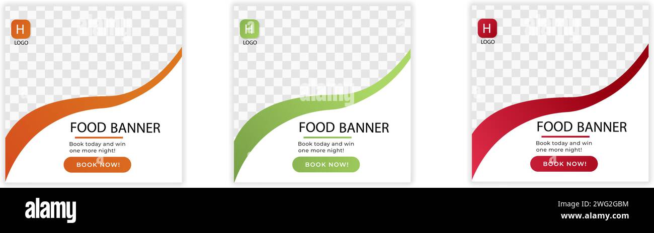 Abstraktes Bannerdesign Webvorlagen-Set, horizontaler Header Webbanner. Social Media, Hintergrundverläufe Farbe. Stock Vektor