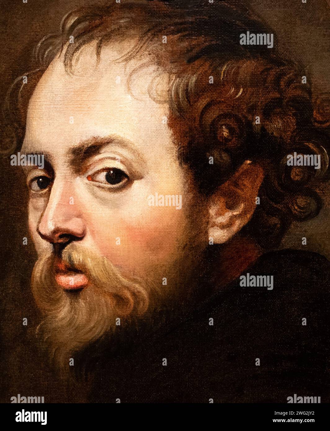 Sir Peter Paul Rubens Gemälde - Rubens Selbstporträt, 1604-5. Rubens war etwa 28 Jahre alt. 17. Jahrhundert, Öl auf Papier. Stockfoto