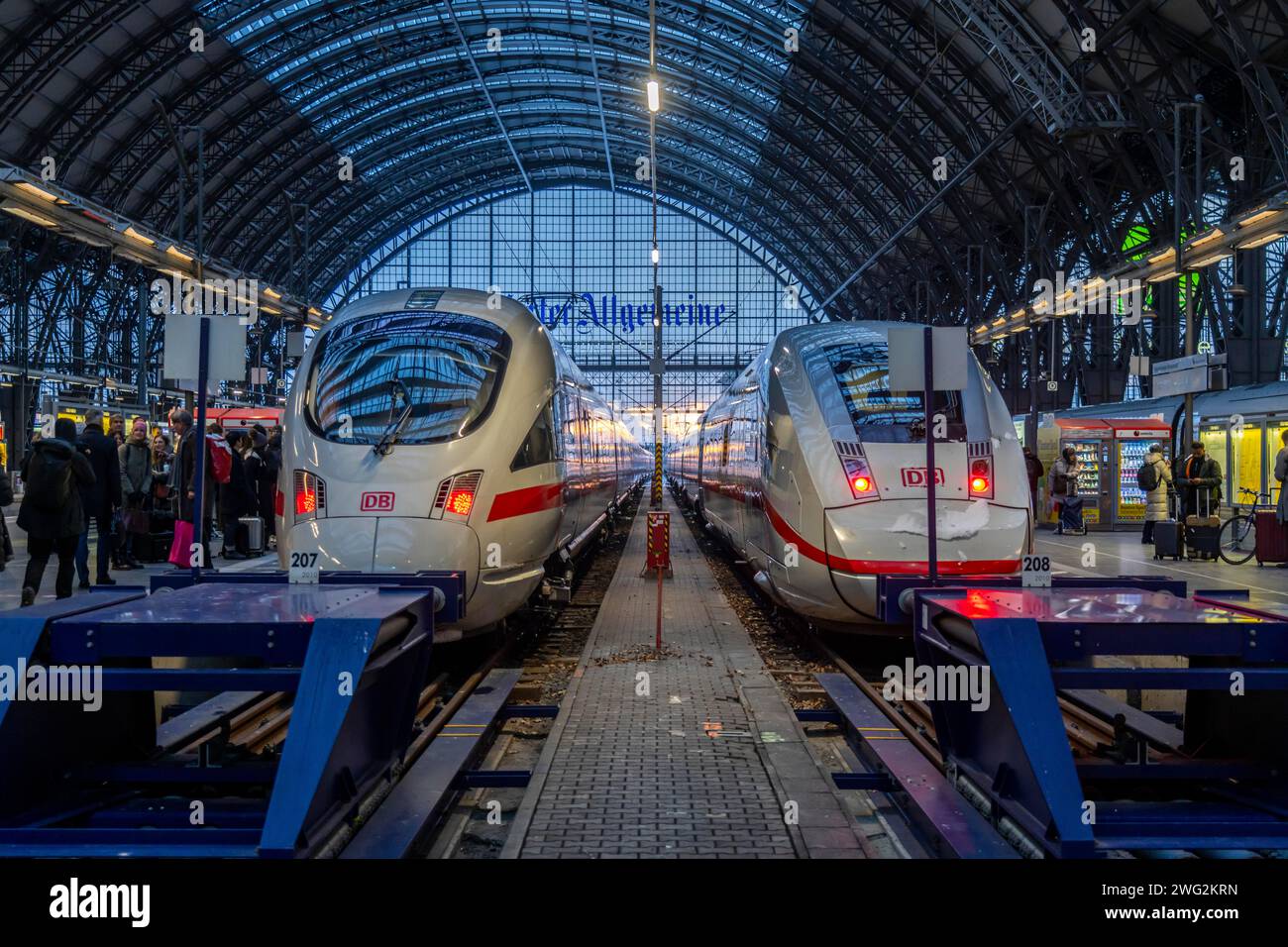 Frankfurt am Main Hauptbahnhof, ICE-Züge, Hessen, Deutschland, Stockfoto