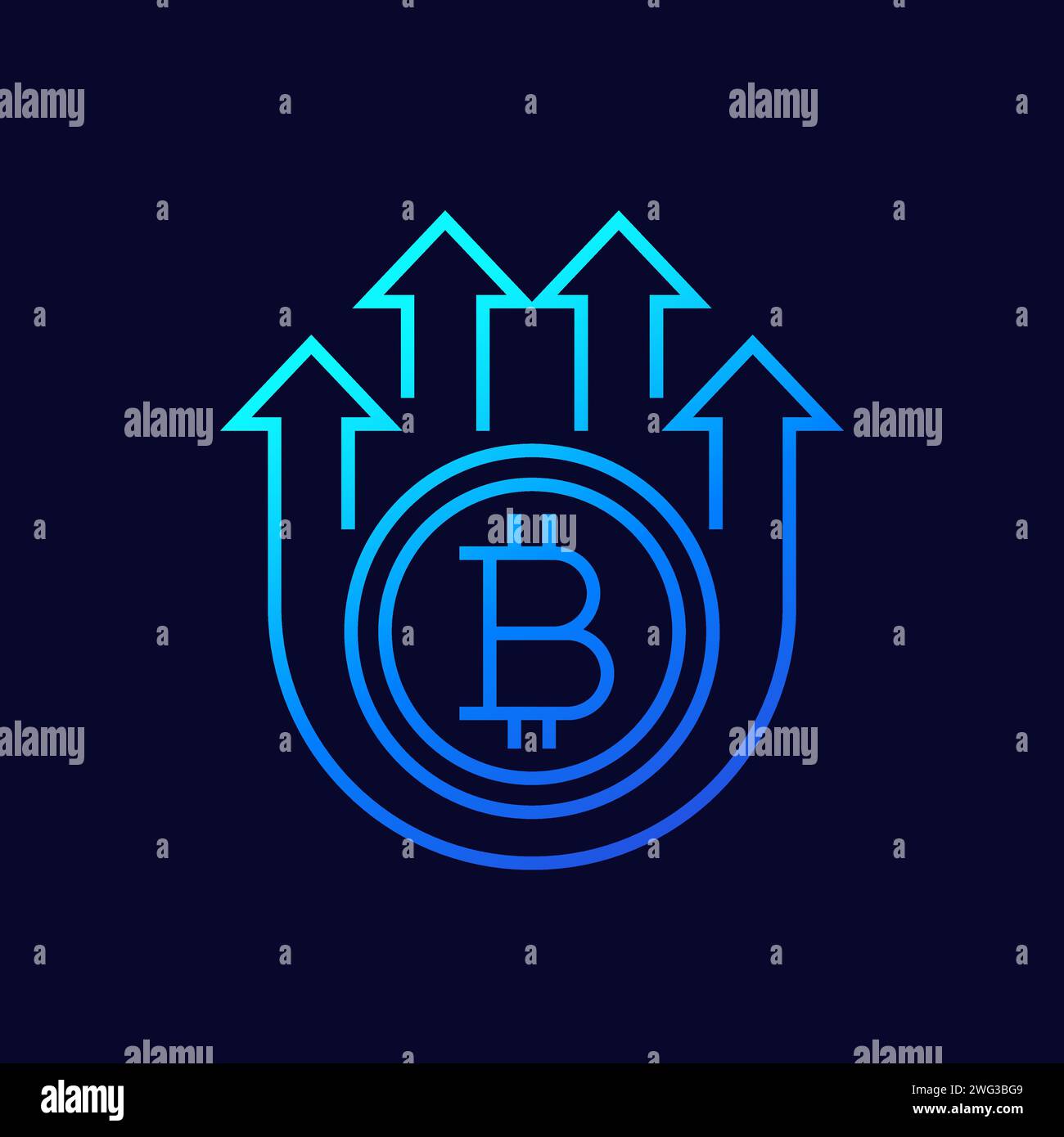 Symbol für bitcoin-Wachstumslinien Stock Vektor