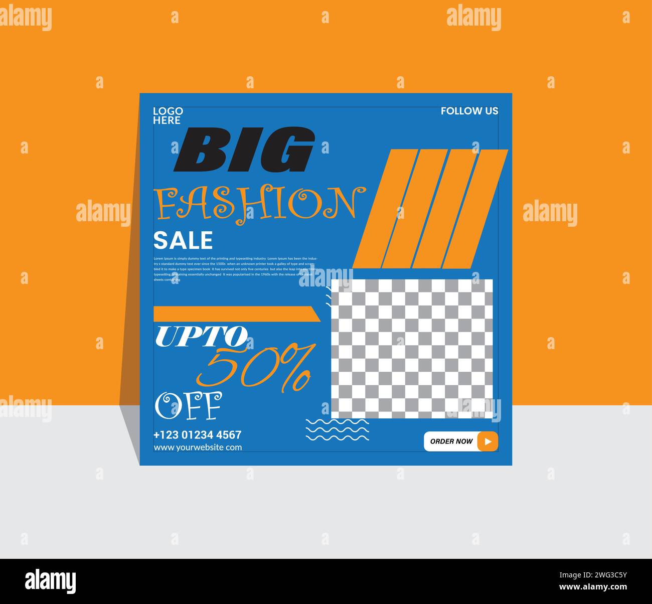 Big Fashion Social Media Post Design Stock Vektor