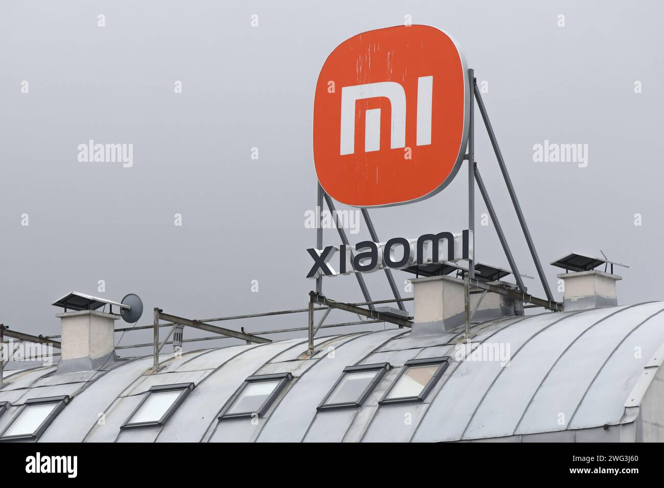 New Belgrad: Xiaomi Werbetafel. Serbien Stockfoto