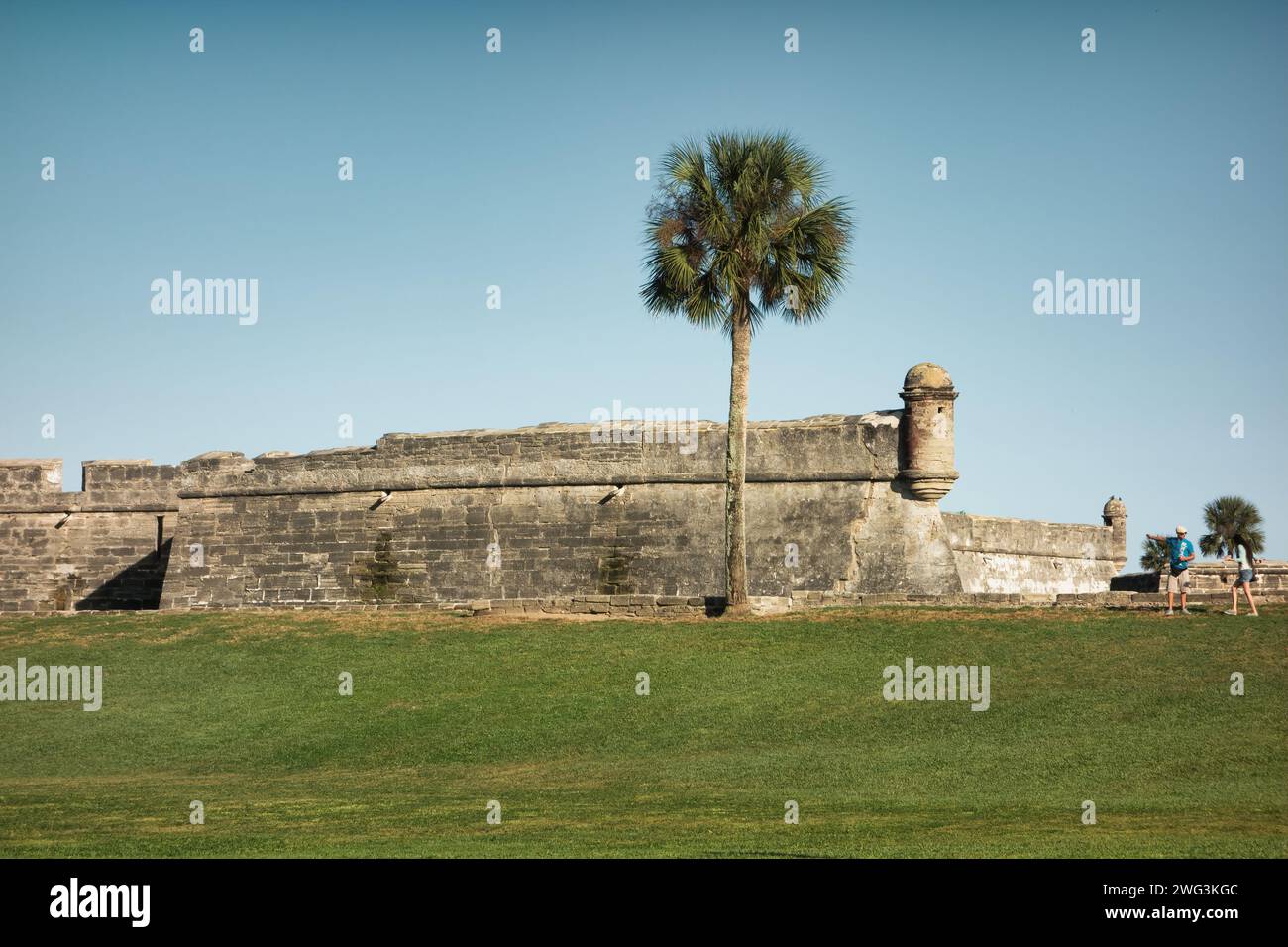 Castillo de San Marcos, das älteste Mauerwerk der Vereinigten Staaten, in St. Augustine, Florida. Stockfoto