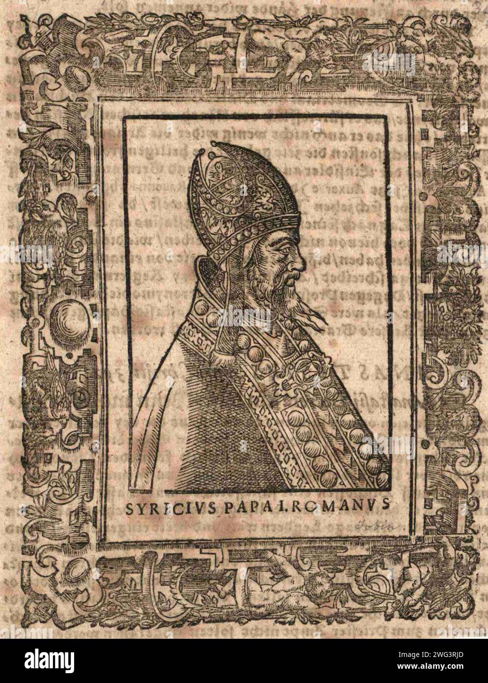Ein Kupferstich von Papst Marcellus I. aus dem 16. Jahrhundert, der von 308 bis 309 päpstlicher Vater war. Er war der 30. Papst. Stockfoto