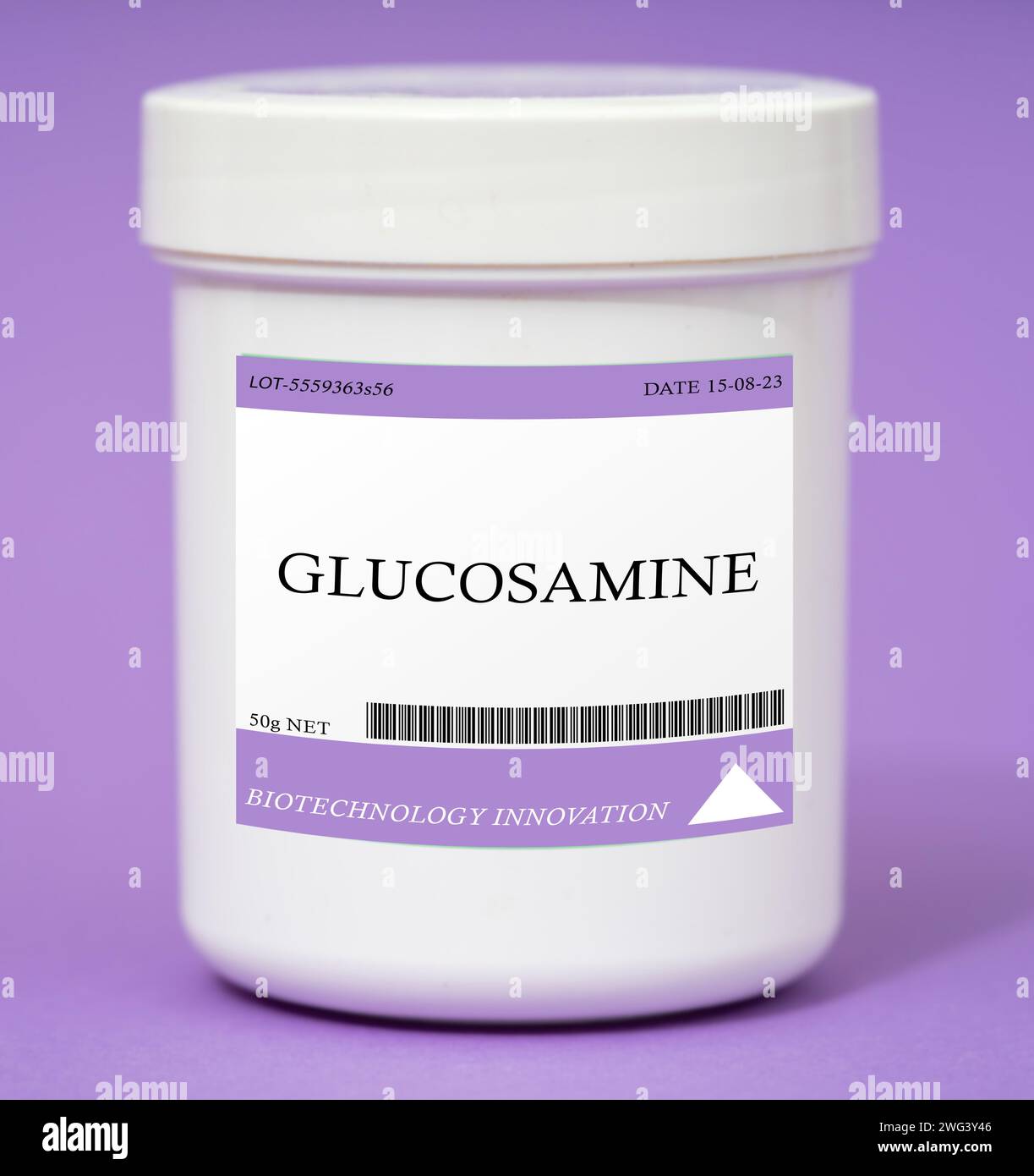 Behälter mit Glucosamin Stockfoto