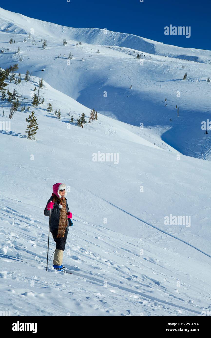 Schneeschuhwandern in Timberline, Mt Hood National Forest, Oregon Stockfoto