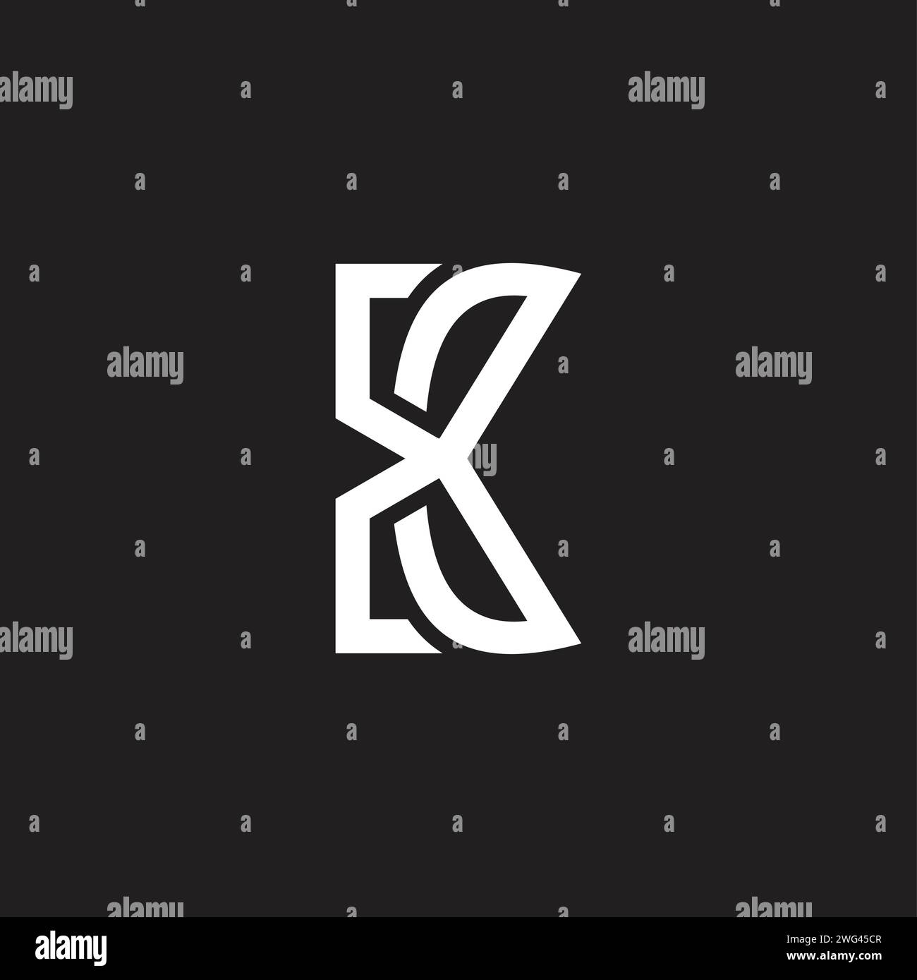 Buchstabe k Schere einfacher Logo-Vektor Stock Vektor