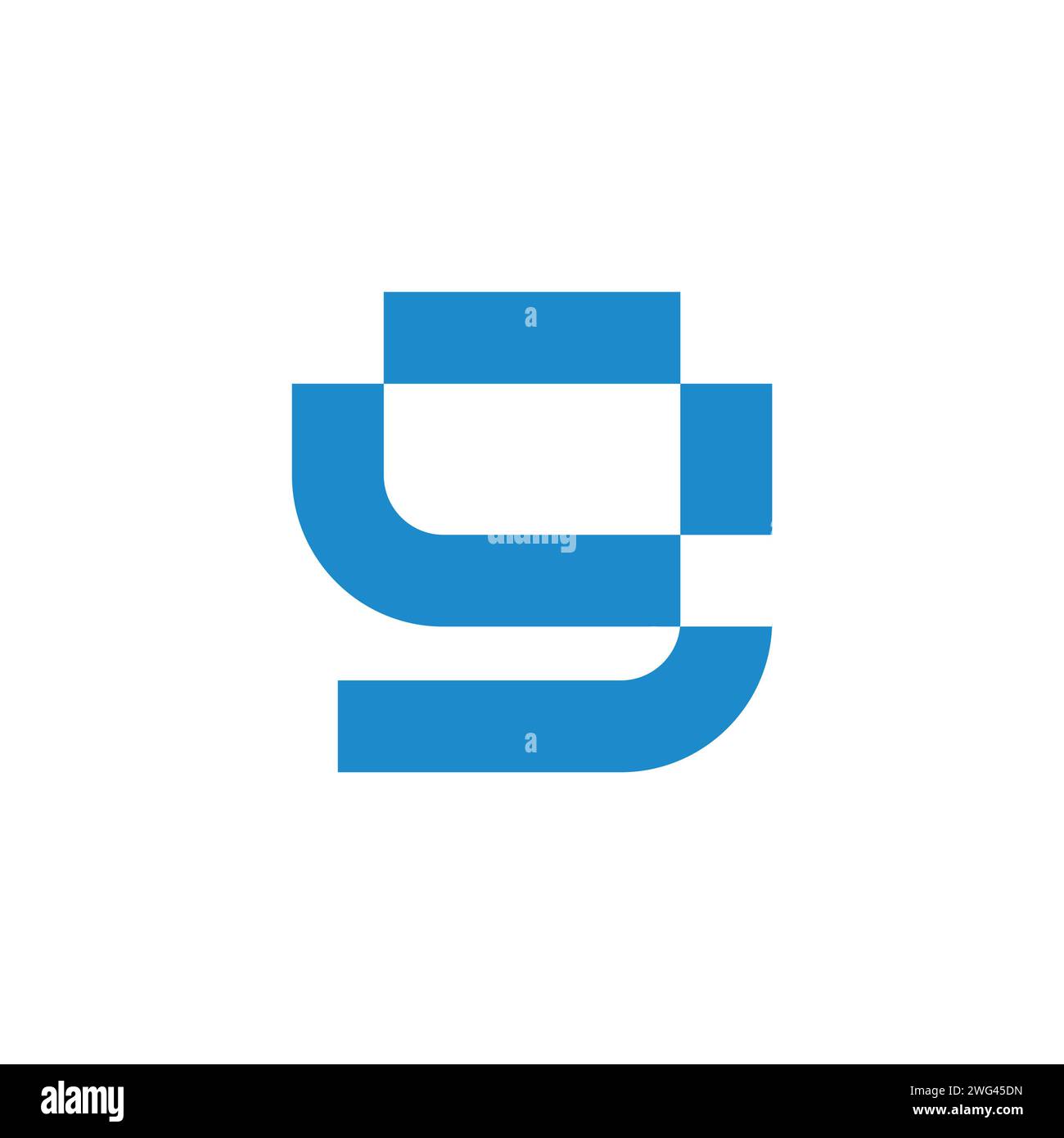 Buchstabe g Zahl 9 Pixel moderner Logovektor Stock Vektor