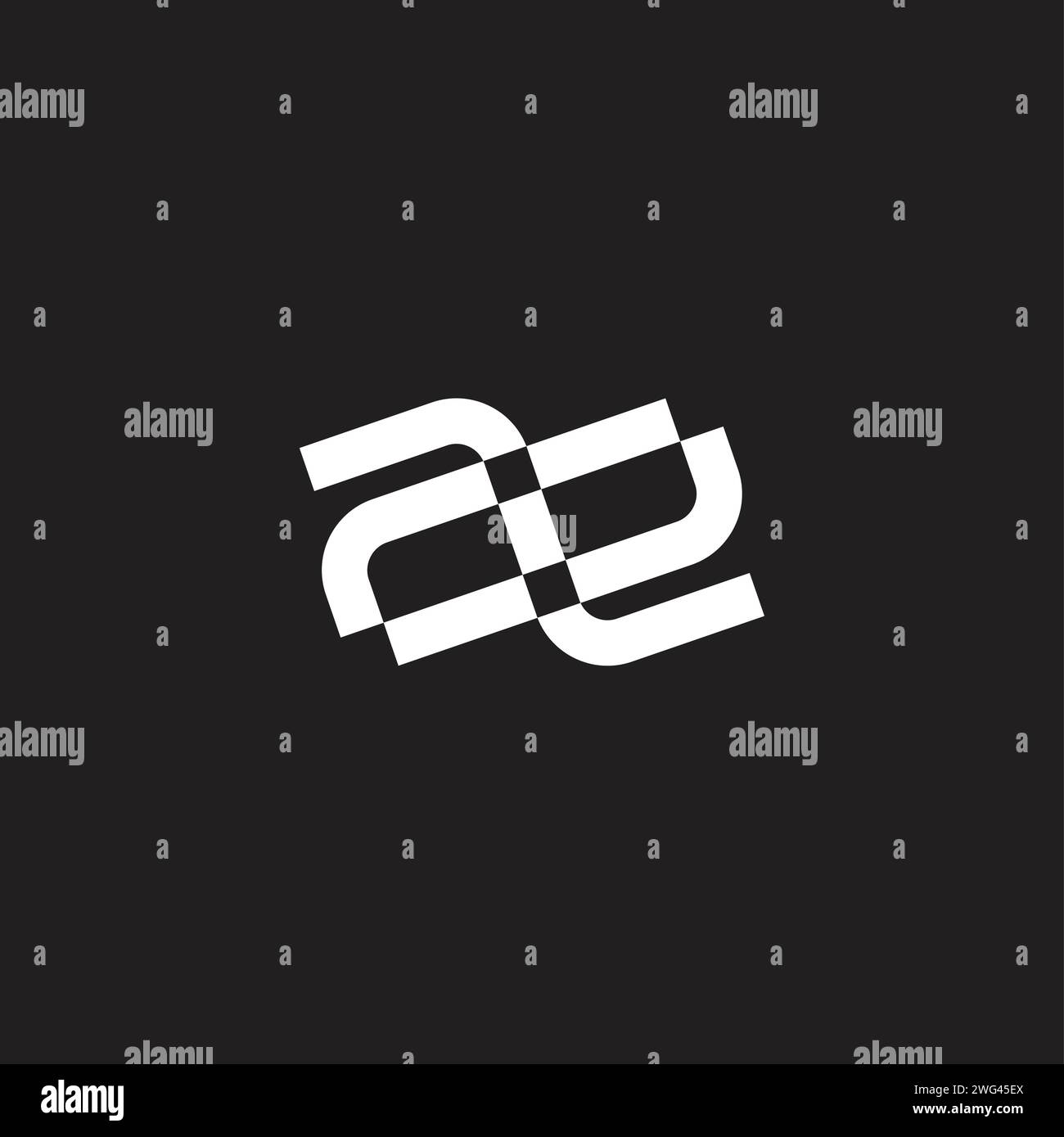 Zahl 22 einfache geometrische Linien-Logo-Vektor Stock Vektor