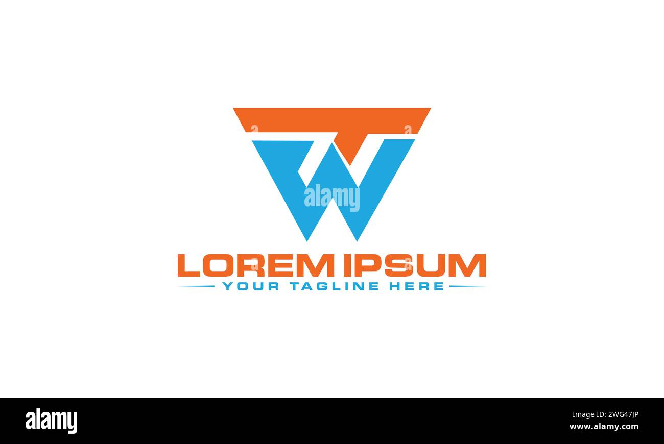 TW-Letter-Logo. Einzigartiges Logo-Design. Stock Vektor