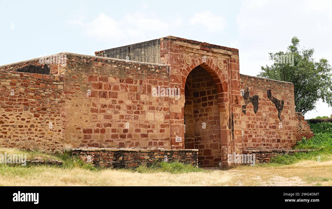Eingang zum Temple Campus von Fort, Nagaur, Rajasthan, Indien. Stockfoto