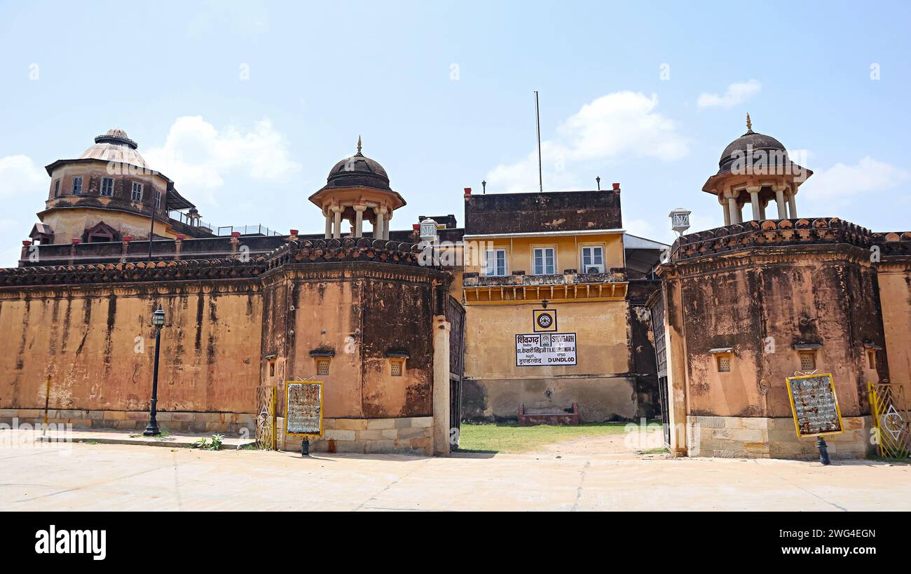 Vorderansicht von Shivgarh Fort, Dundlod, Jhunjhunu, Rajasthan, Indien. Stockfoto