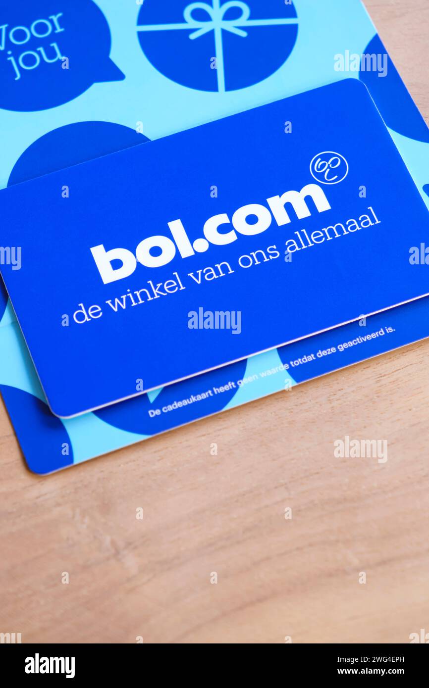 Geschenkgutschein ab Bol.com. Bol.com ist ein Online-Shop in den Niederlanden und Belgien, der 1999 gegründet wurde und Teil von Ahold Delhaize war Stockfoto