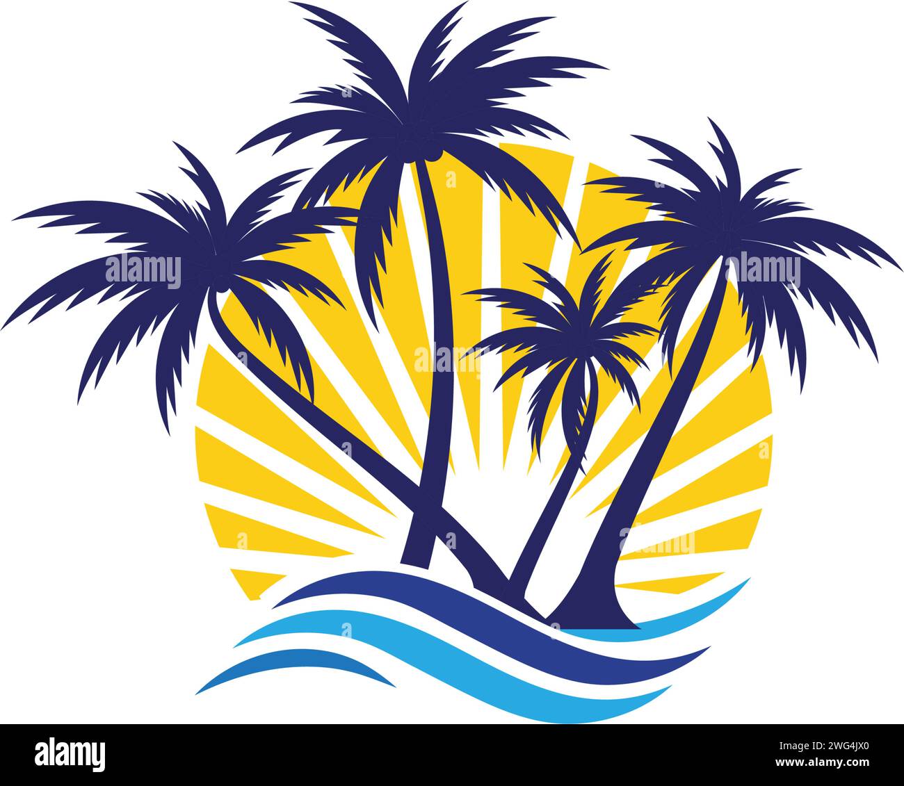 Palm Tree Sommer logo template Vector Illustration Stock Vektor