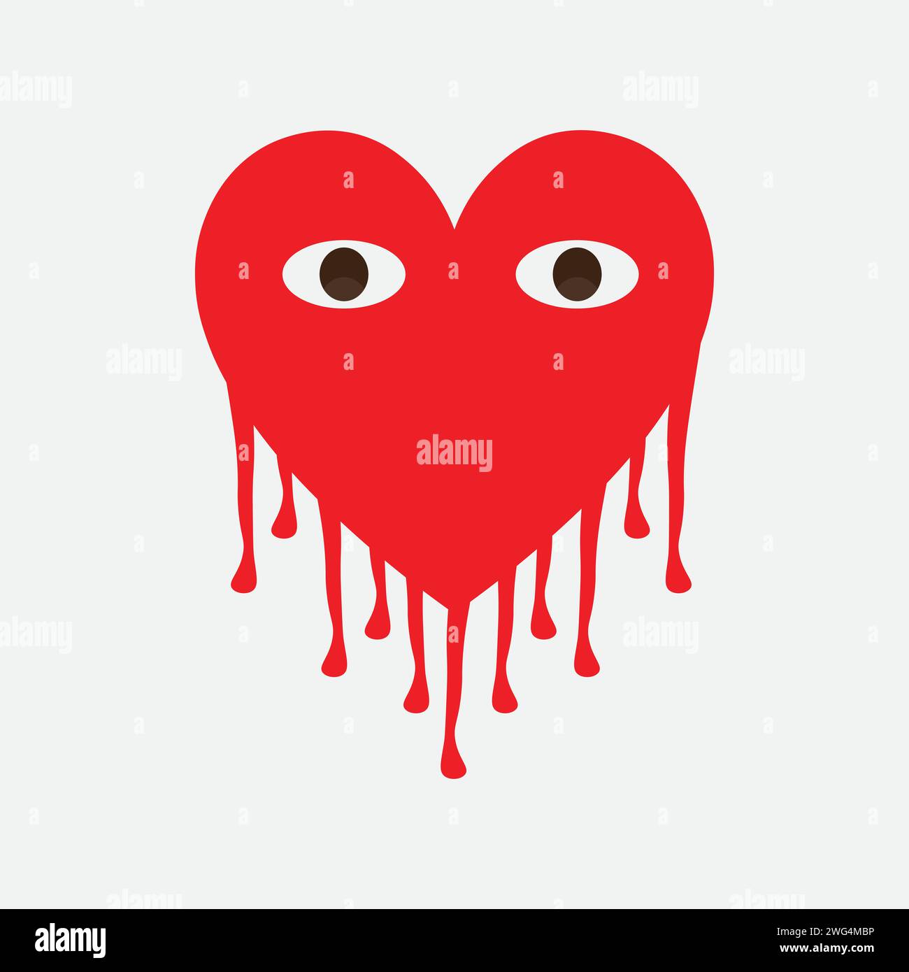 Menschliches Herz Symbol mit Cartoonstil, emotionale oder weinende Herz