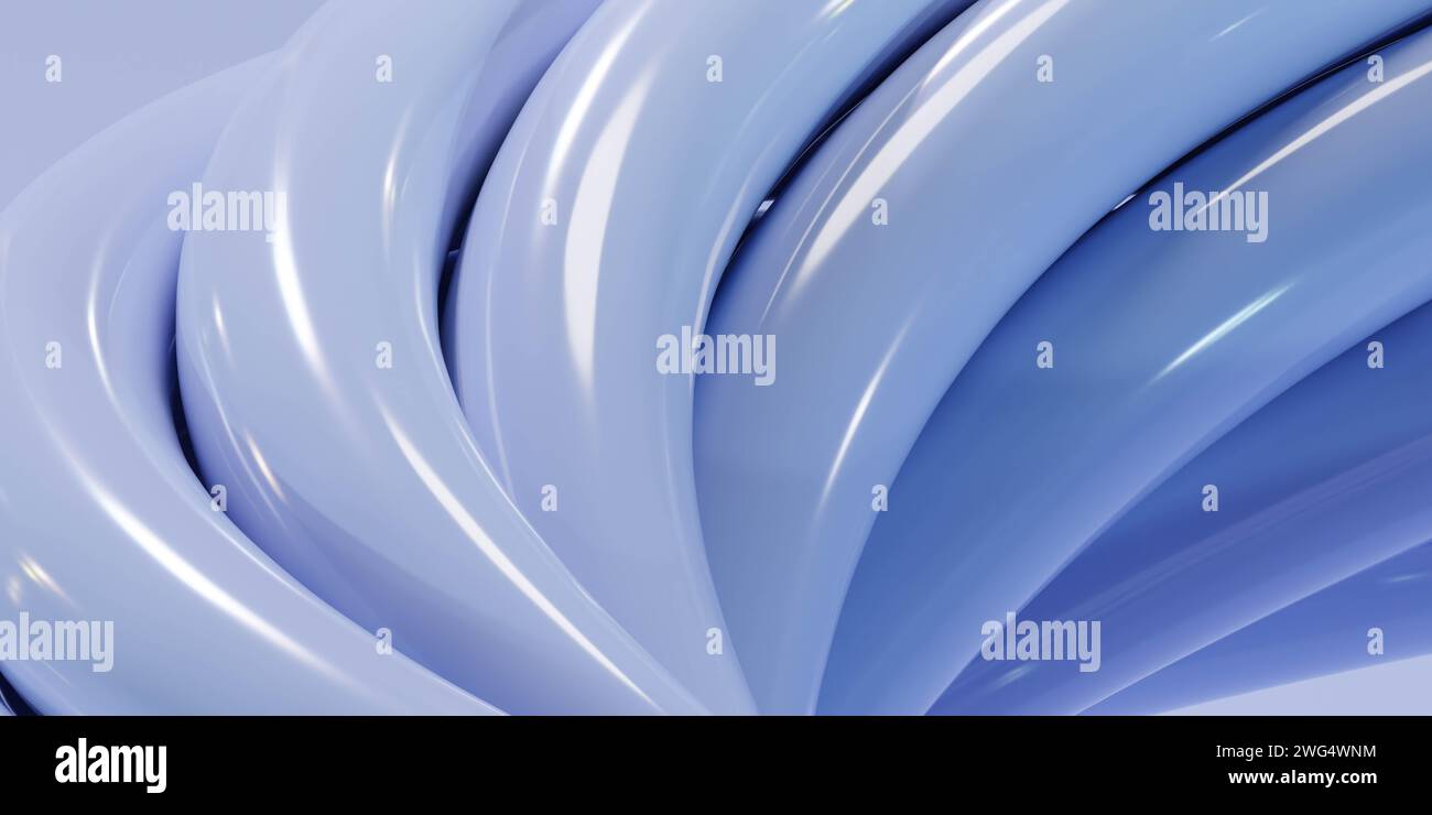 Nahansicht des 3D-Renderings von Swirling Blue abstrakte Muster 3D-Renderillustration Stockfoto