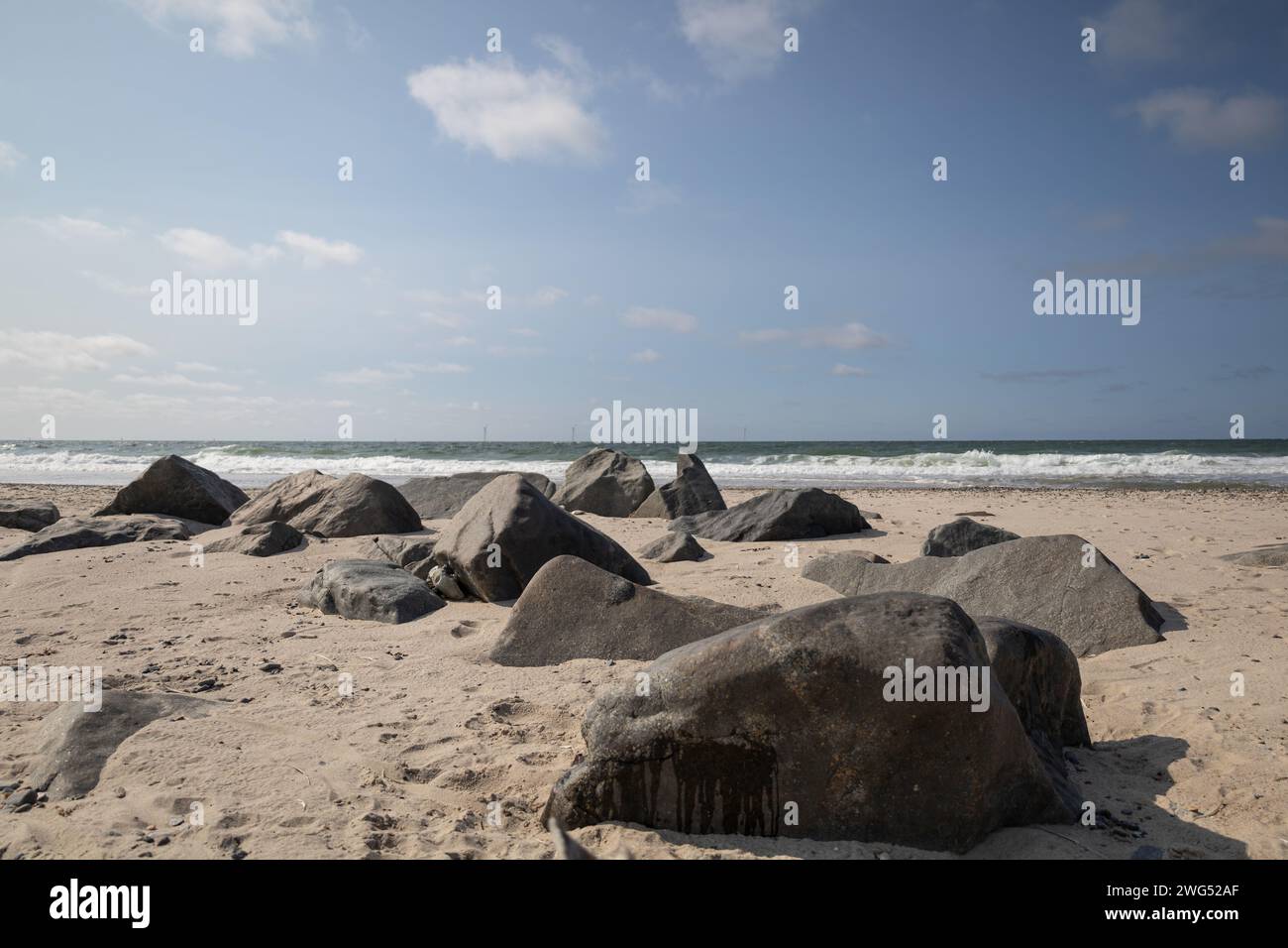 Felsen am Strand Stockfoto