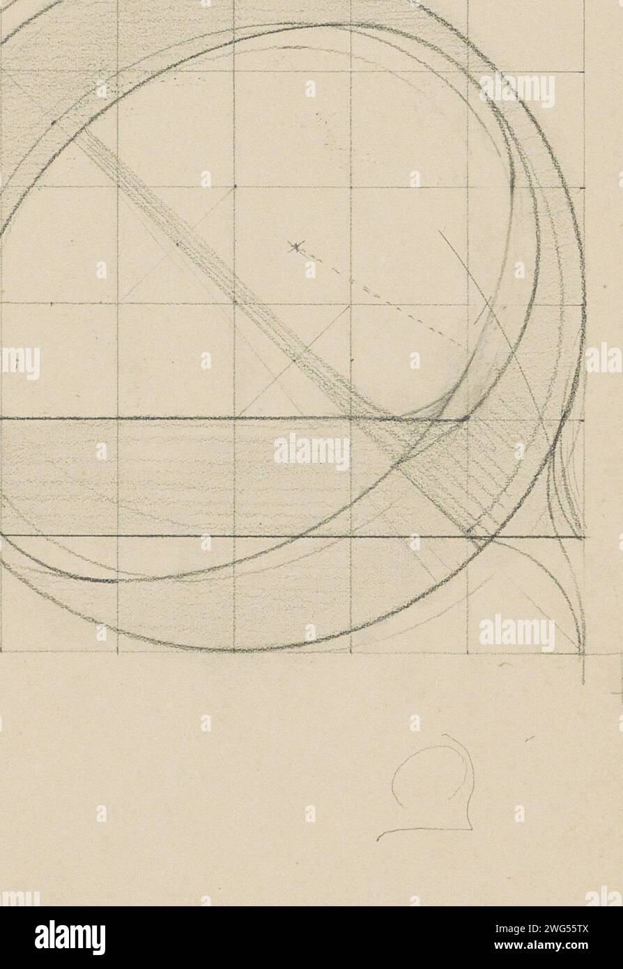 Buchstabe D, 1889 - 1894 Seite 15 rückseitig aus einem Skizzenbuch mit 33 Blättern. Papier. Bleistiftbriefe Stockfoto