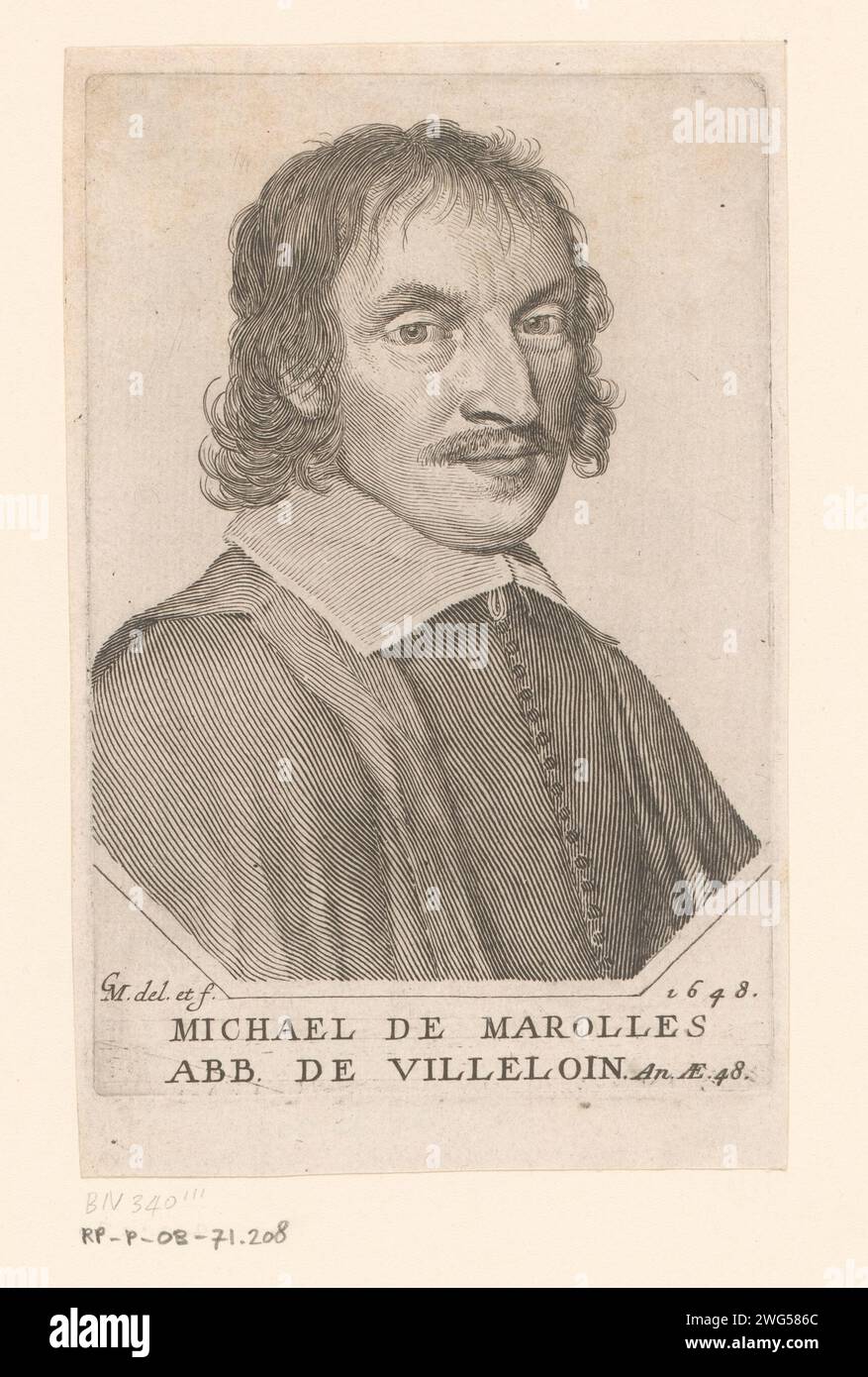 Der Port Van Michel de Marolles, Claude traf zwischen, 1656 Druckgraphiker: Franziskus Zeichnung von: Franziskus: Paris Papierstich historische Personen Stockfoto