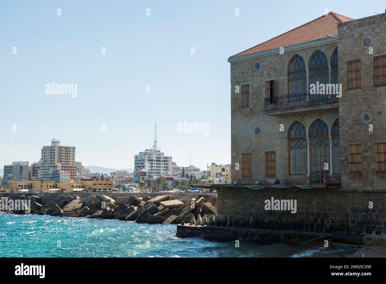 Altes Haus am Meer Tyre Libanon Mittlerer Osten Stockfoto