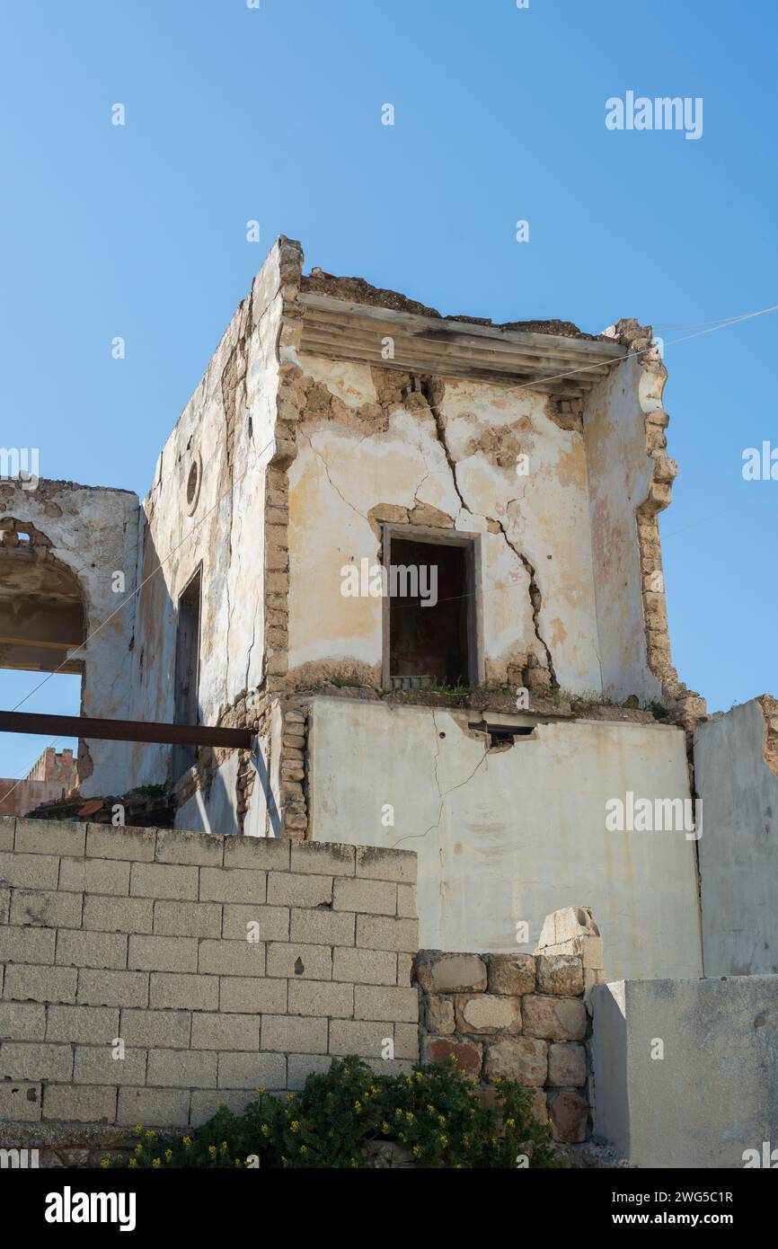 Zerstörte Haus Außenfassaden Tyre Libanon Naher Osten Stockfoto