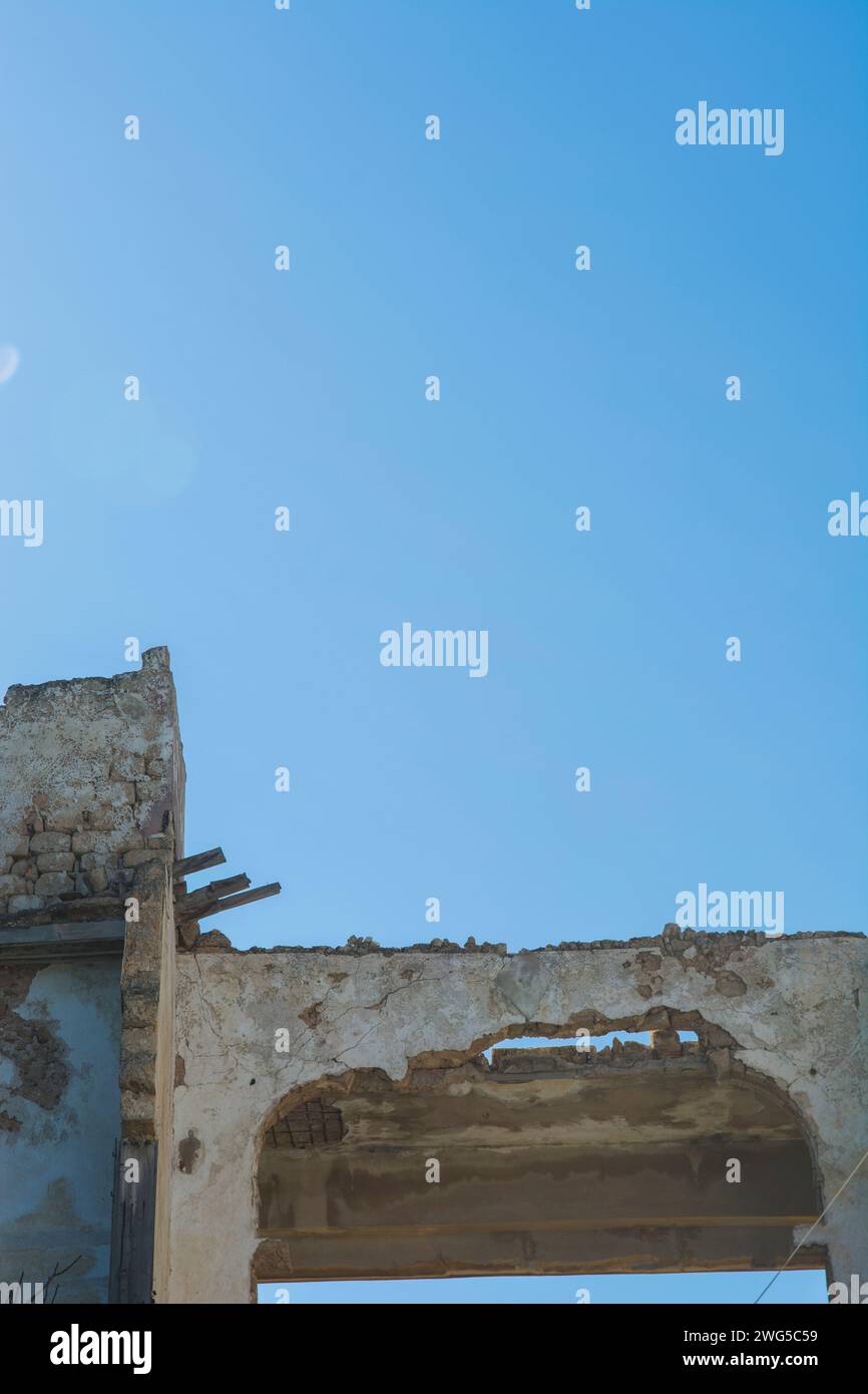Zerstörte Haus Außenfassaden Tyre Libanon Naher Osten Stockfoto