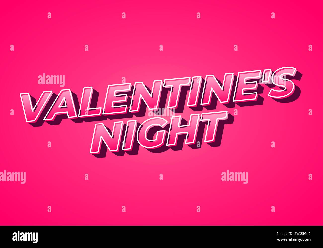 Valentinstag. Texteffekt-Design im 3D-Look. Farbverlauf Pink Stock Vektor