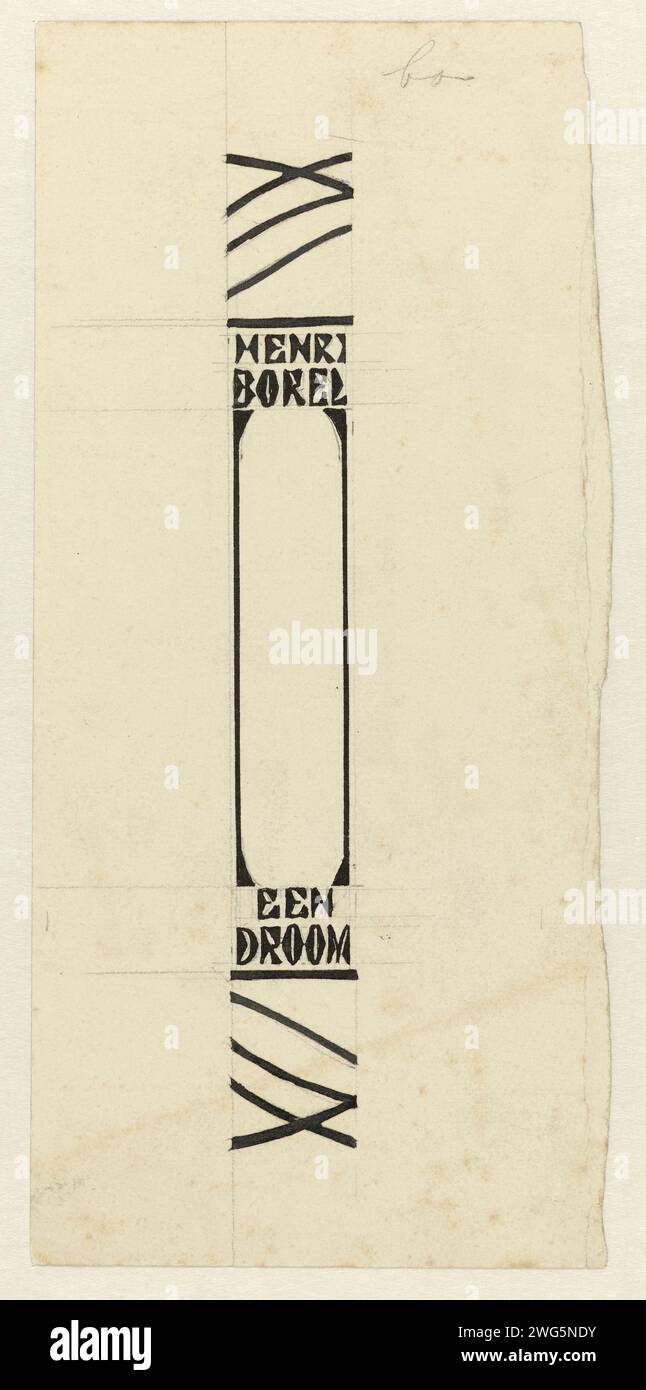 Entwurf einer Buchbrücke für: Louis Couperus, Metamorfoze, 1897, Jan Toorop, in oder vor 1897 Zeichenpapier. Tinte. Bleistift / Pinsel Interlace ~ Ornament Stockfoto
