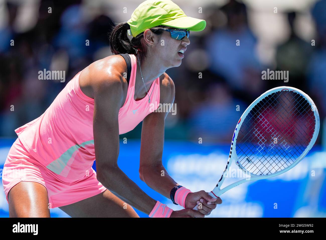 Astra Sharma (Australien) im Doppel-Finale des Canberra International WTA 125 Turniers 2024 Stockfoto