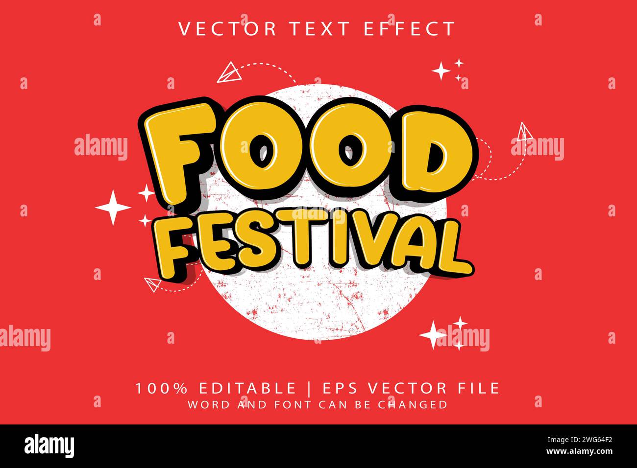 Editierbarer Texteffekt Food Festival 3d traditionelle Cartoon Vorlage Stil Premium Vektor Stock Vektor
