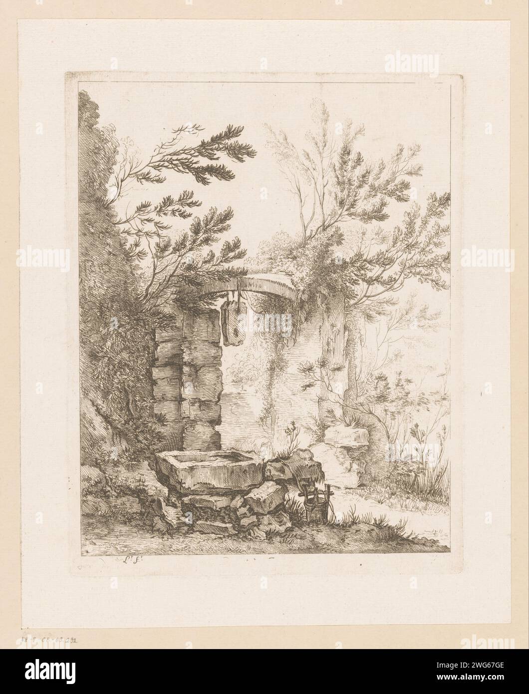 Wassersatz, Louis Simon Lempereur, 1738 - 1807 Druck Frankreich Papier Radierung / Gravur gut Stockfoto