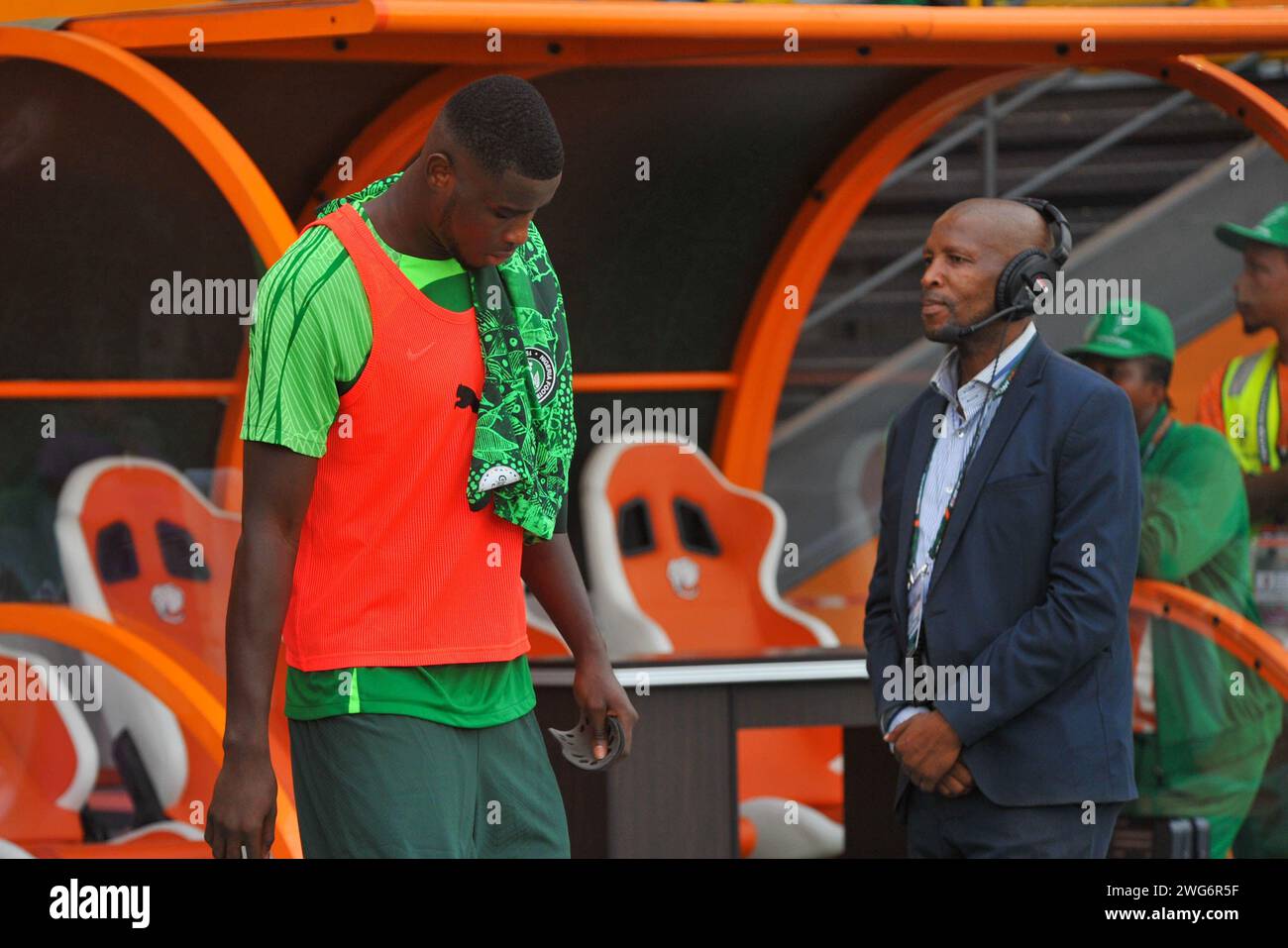 ABIDJAN, Elfenbeinküste - 2. FEBRUAR; Paul Onuachu aus Nigeria beim TotalEnergies Caf Africa Cup of Nations (Afcon 2023) Spiel zwischen Nigeria an Stockfoto