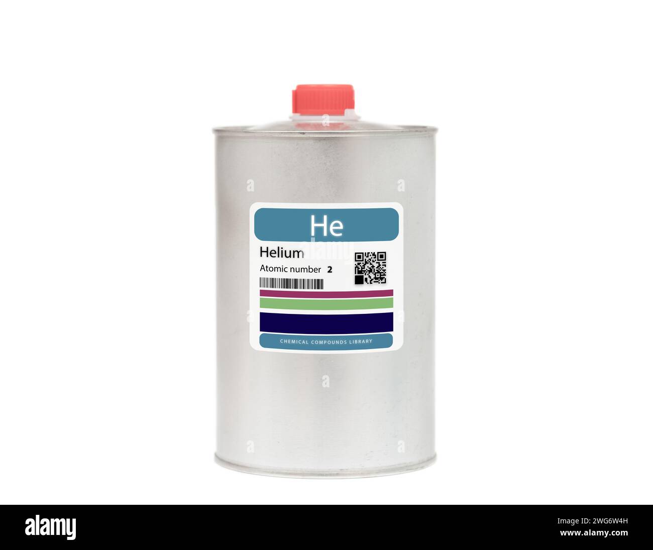 Helium: Ein Edelgas mit geringer Dichte, das aufgrund seiner nicht entflammbaren Beschaffenheit zum Kühlen und Heben verwendet wird. Stockfoto
