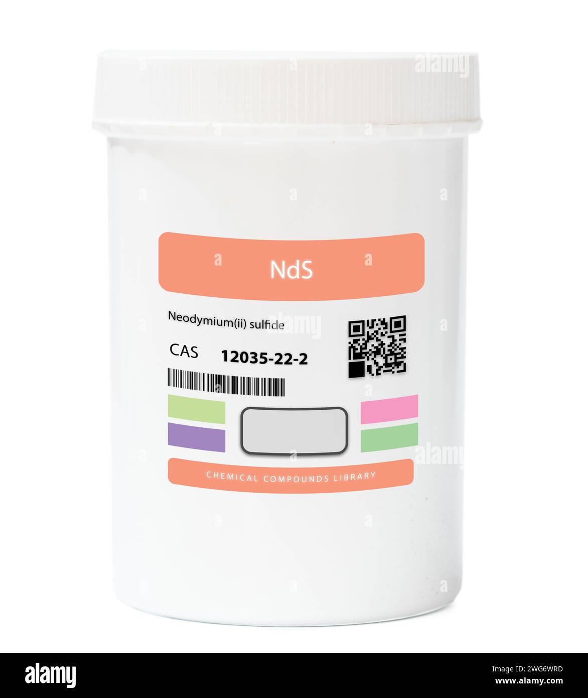 NDS – Neodymsulfid. Chemische Verbindung. CAS-Nummer 12035-22-2 Stockfoto