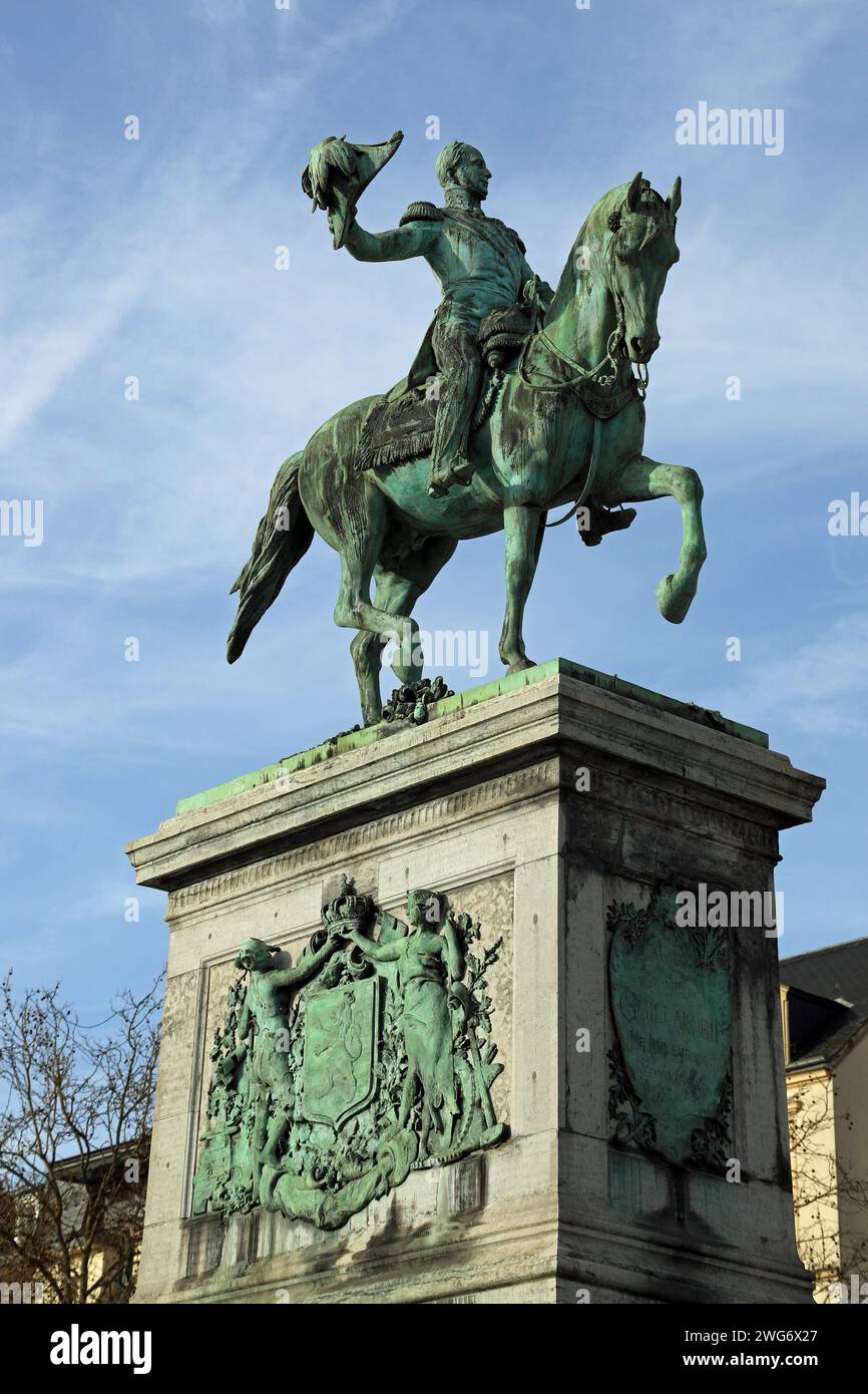 König Wilhelm II. Reiterstatue in Luxemburg-Stadt Stockfoto