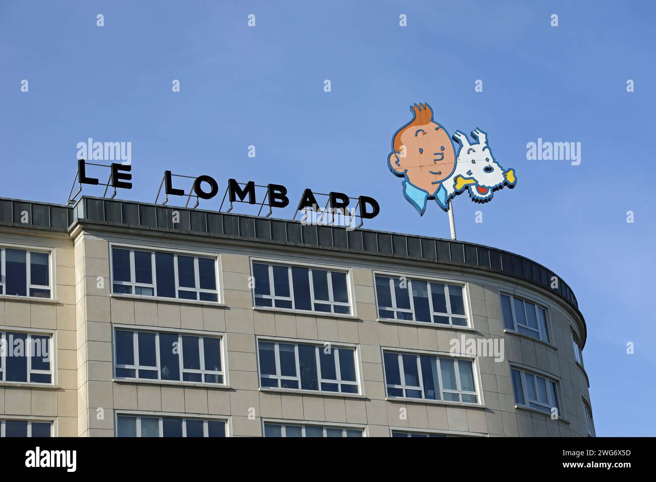 Le Lombard Gebäude in Brüssel Stockfoto