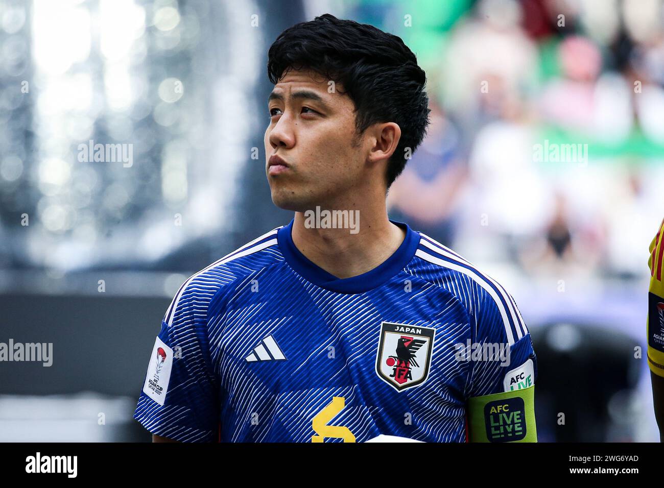 Doha, Katar, 3. Februar 2024, AFC Asian Cup Katar 2023 Quater-Final: Iran 2-1 Japan, Hidemasa Morita trifft für Japan als erster, Hidemasa Morita schließt das Spiel an und Alireza Jahanbakhsh konvertiert den Elfmeter, der den Sieg für den Iran besiegelt. Quelle: Runbang Zhu/Alamy Live News Stockfoto