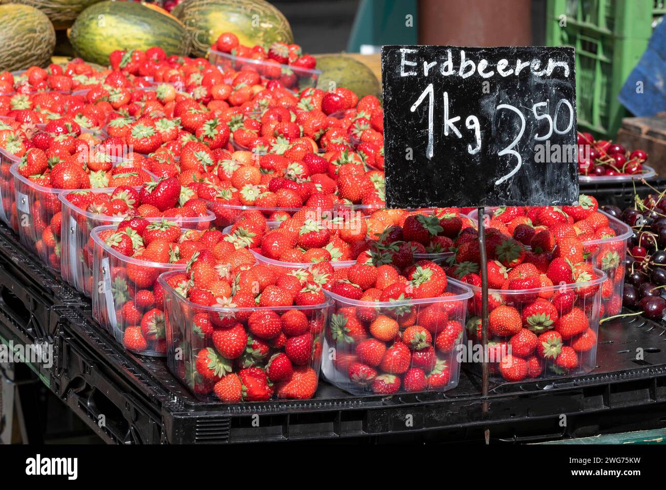 Reife Erdbeeren Stockfoto