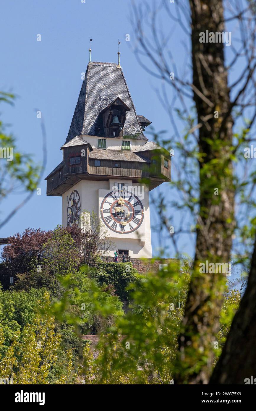 Uhrturm, Graz, Stiermark, Österreich Stockfoto