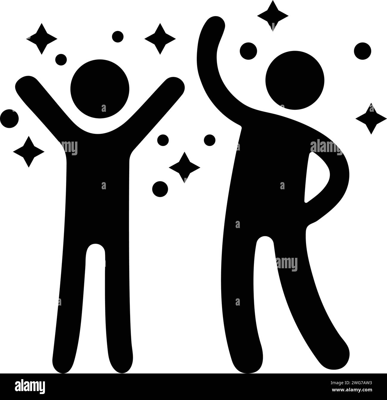 Lustige, fröhliche Partysymbole – gut organisiertes Design für kommerzielle Zwecke, Printmedien, Web oder andere Designprojekte. Stock Vektor