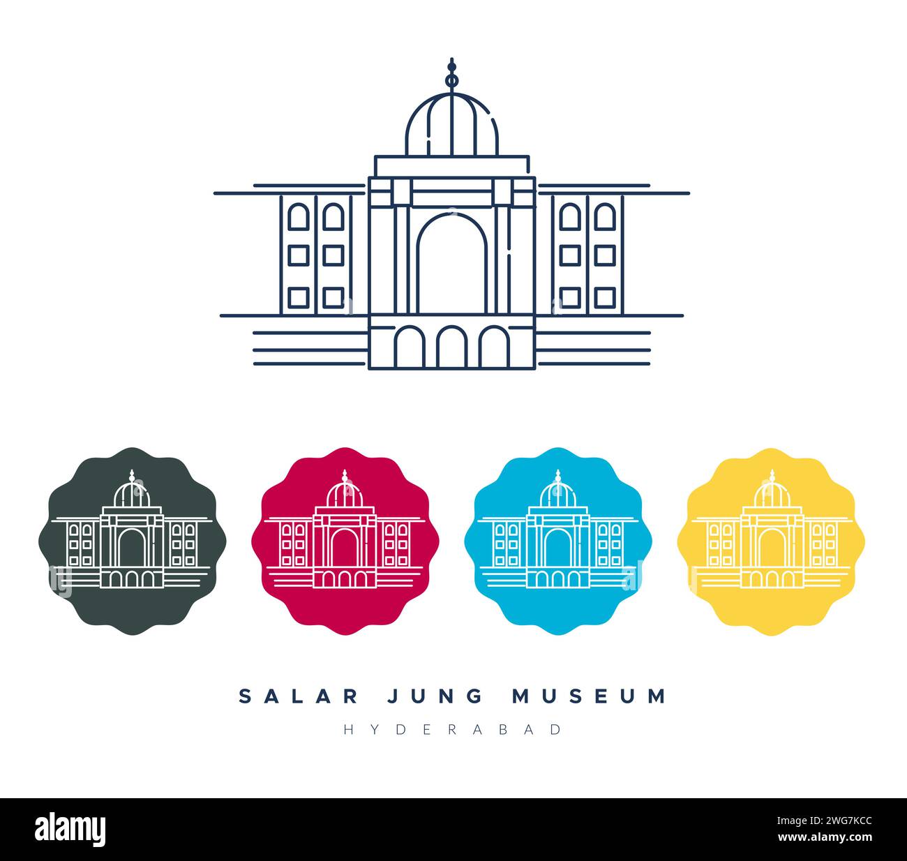Salar Jung Museum - Hyderabad, Telangana - Stock Illustration als EPS 10 Datei Stock Vektor