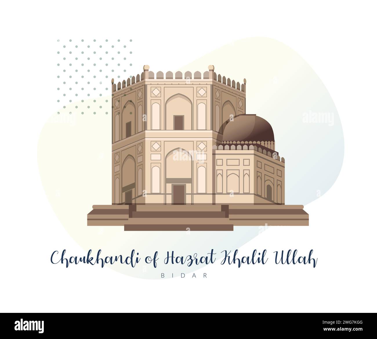 Grabmal - Chaukhandi von Hazrat Khalil Ullah - Bidar - Stock Illustration als EPS 10 Akte Stock Vektor