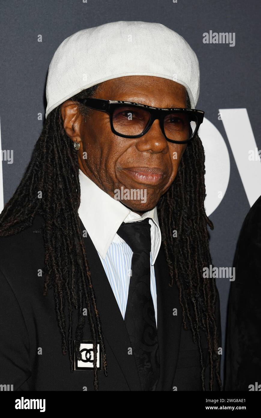 LOS ANGELES, KALIFORNIEN - 2. FEBRUAR: Nile Rodgers nimmt 2024 an der MusiCares Person of the Year Teil, die Jon Bon Jovi während der 66. GRAMMY Awards ehrt Stockfoto